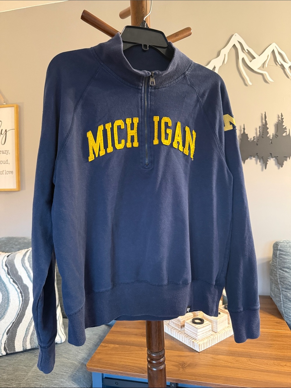 Michigan Navy Quarter-Zip Sweatshirt